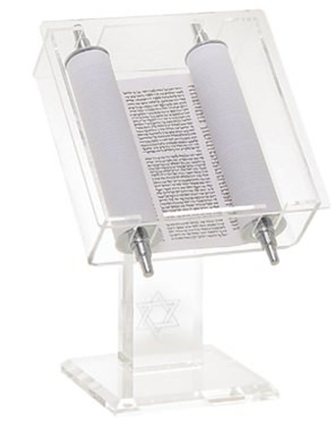 Torah Scroll In Lucite Display Case