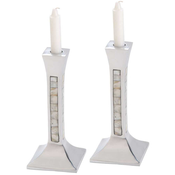 Iridescent Stone Sabbath Candlesticks