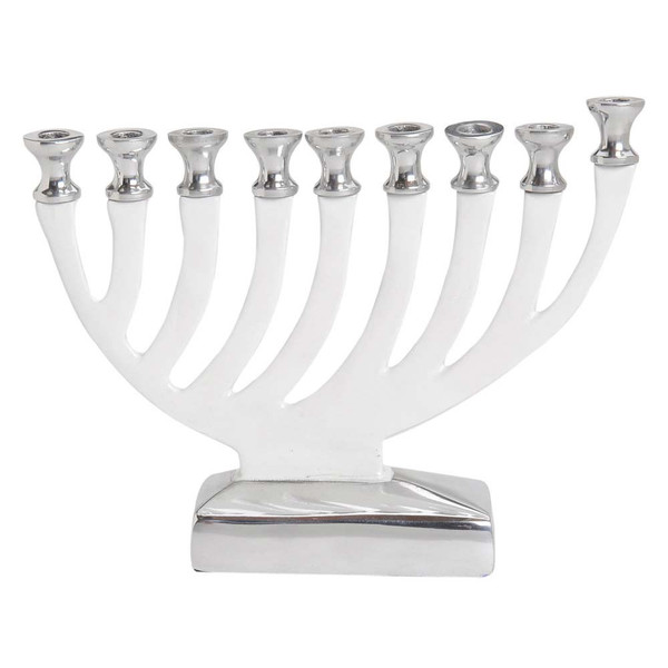 White Aluminum Menorah