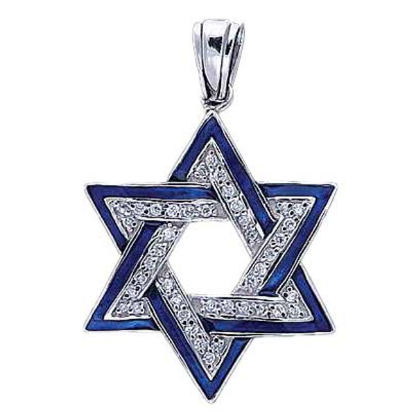 Blue And Crystal Entwined Jewish Star