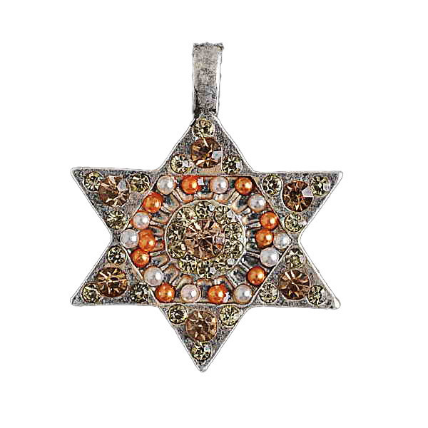 Decorative Orange Jewish Star