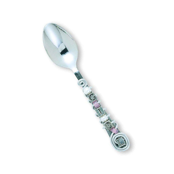 Beaded "Girl" Baby Spoon