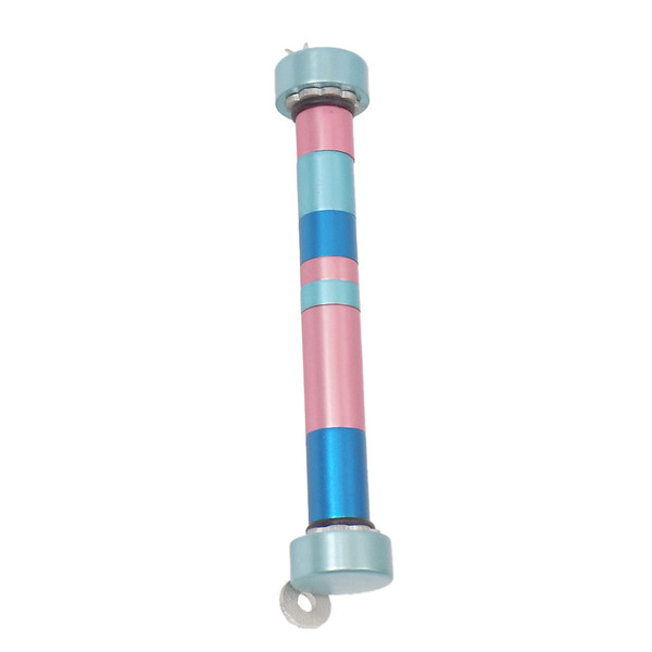 Pink And Blue Aluminum Mezuzah - Made In Israel