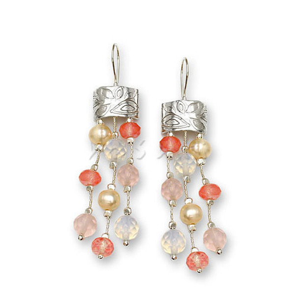 Desert Rose Crystal Dangle Earrings