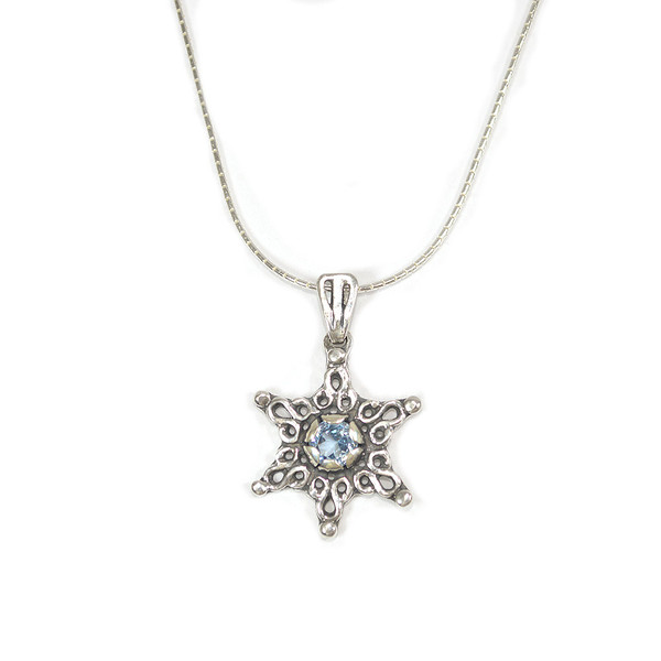 Jewish Jewelry - Filigree Style Jewish Star Necklace, Made In Israel