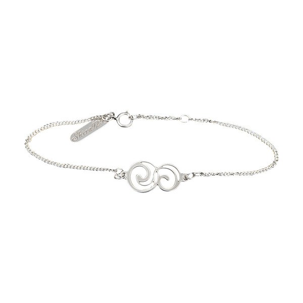 Whimsical Sterling Silver Interlocking Swirls Bracelet