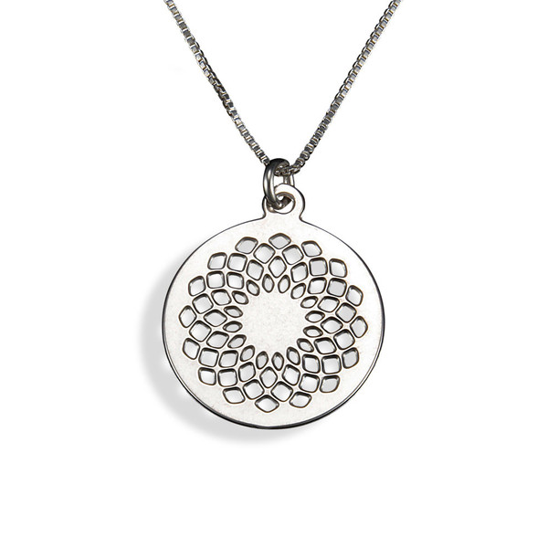 Sterling Silver Mandala Medallion Necklace