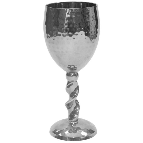 Hammered Nickel Shabbat Kiddush Cup