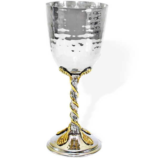 Jewish Gifts-Silver Leaf Kiddush Cup