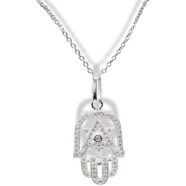 Hamsa Necklace With Jewish Star