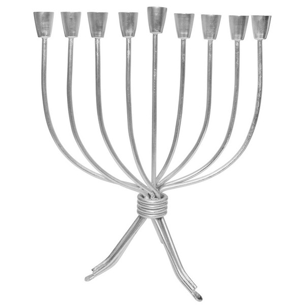 Menorah Judaica - Silver-Tone Iron Menorah