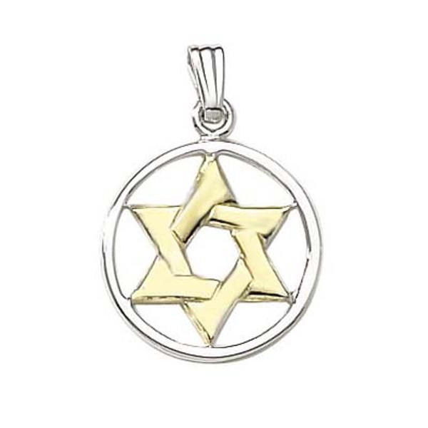 Two Tone Star Of David Pendant