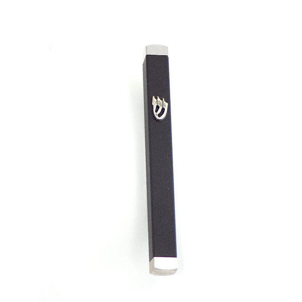 Black Aluminum Slim Line Mezuzah | Made In Israel