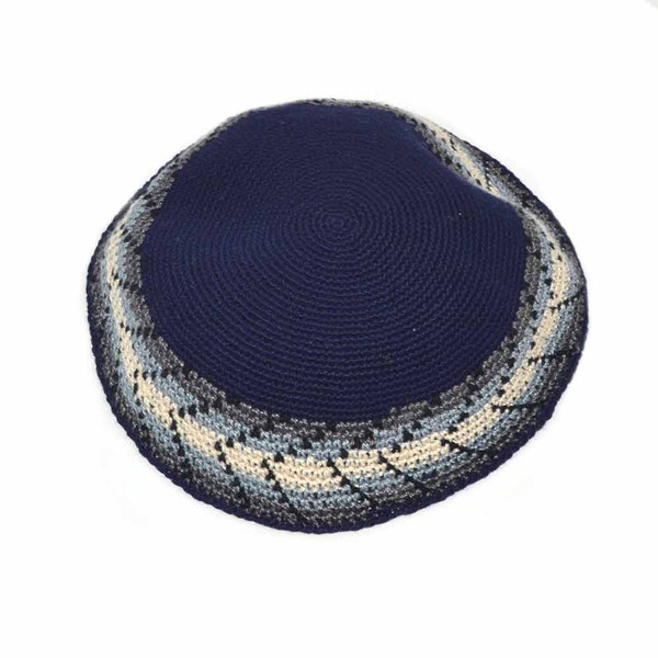 Jewish Gifts - Navy Blue Knit Kippah