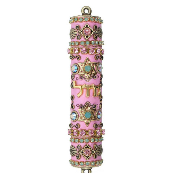 Decorative Michal Golan Mezuzah-Pink