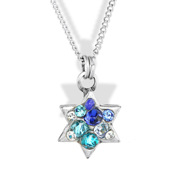 Jewish Jewelry-Judaica-Fancy Small Star Of David Pendant Necklace