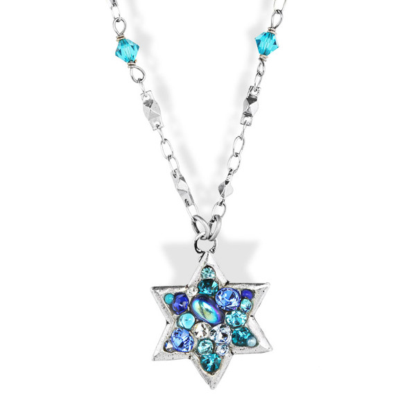 Jewish Jewelry-Judaica-Fancy Medium Star Of David Pendant Necklace