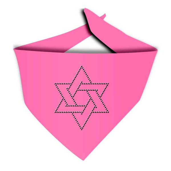 Hanukkah Dog Toys - Star Of David Rhinestone Pink Bandana