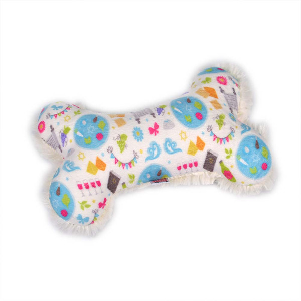 Passover Dog Toys - Passover Print Plush Bone