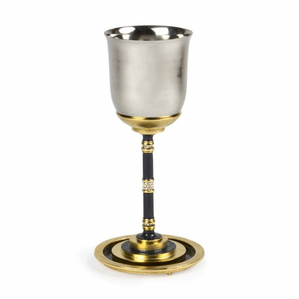 Charcoal And Gold Plated Kiddush Cup