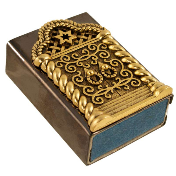 Quest Collection Judaica - 24K Gold Plated Torah Ark Matchbox Set