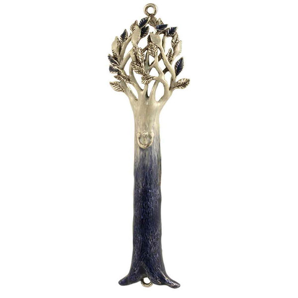 Blue And Silver Tree Of Life Mezuza