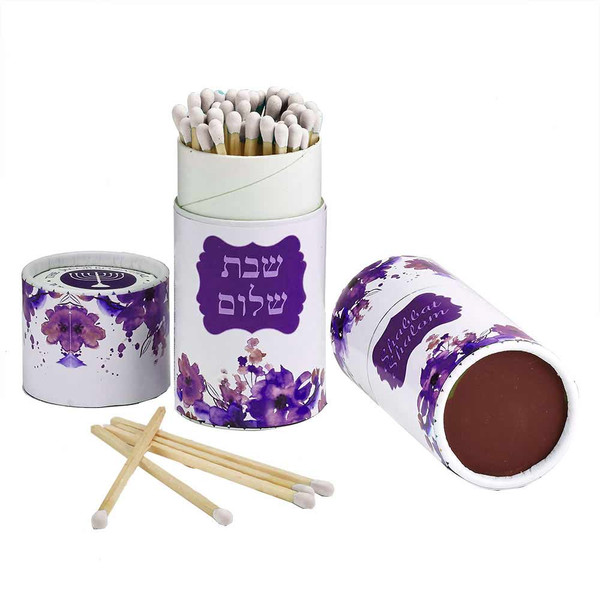 Purple Floral Design Shabbat Matches