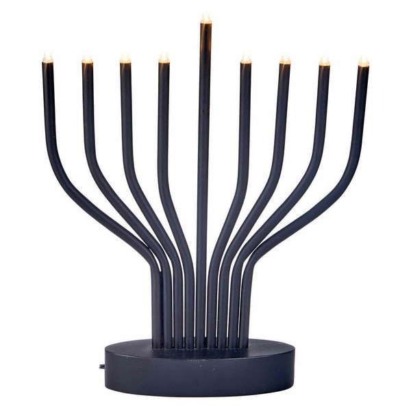 Black Metal LED Electric Menorah