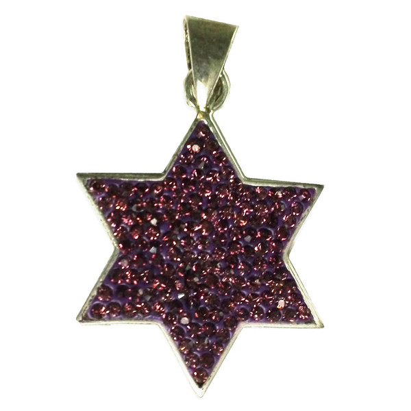 Violet Jewish Star Sparkle Pendant