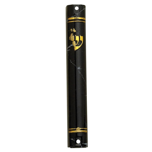 Black Marble Design Plastic Mezuzah