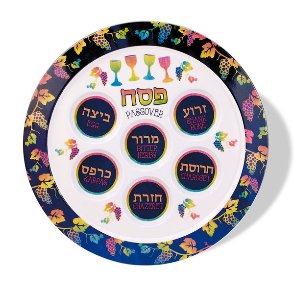 Passover Gifts-Passover Pastels Melamine Seder Plate