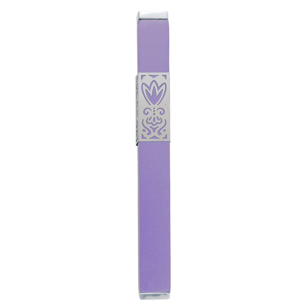 Mezuzah Cases - Lavender Textured Metal Mezuzah Case