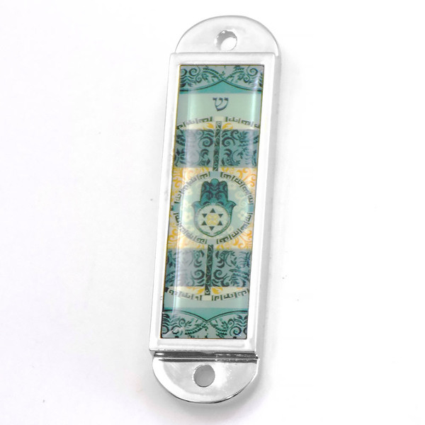 Car Mezuzah With Artistic Styling With Travelers Prayer