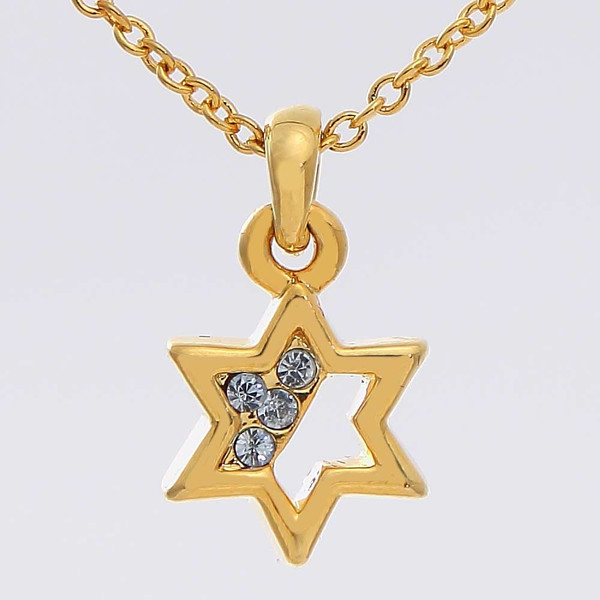 Golden Jewish Star Necklace