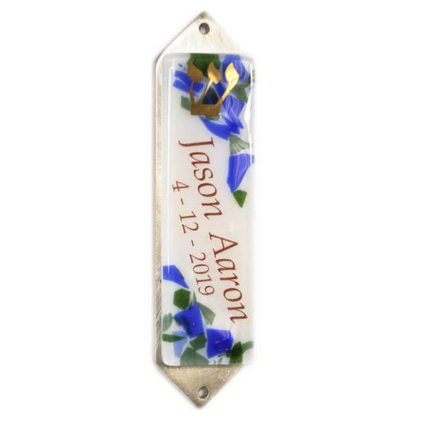 Personalized Confetti Fused Glass Mezuzah By Sara Beames