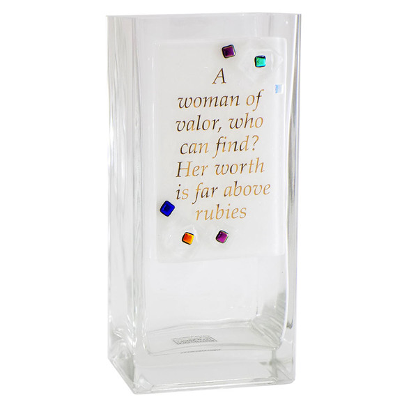 Clear Glass Woman Of Valor Vase