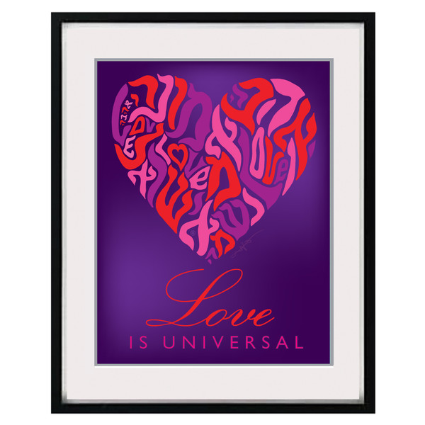 Jewish Gifts For Home-Framed Love Is Universal Artwork