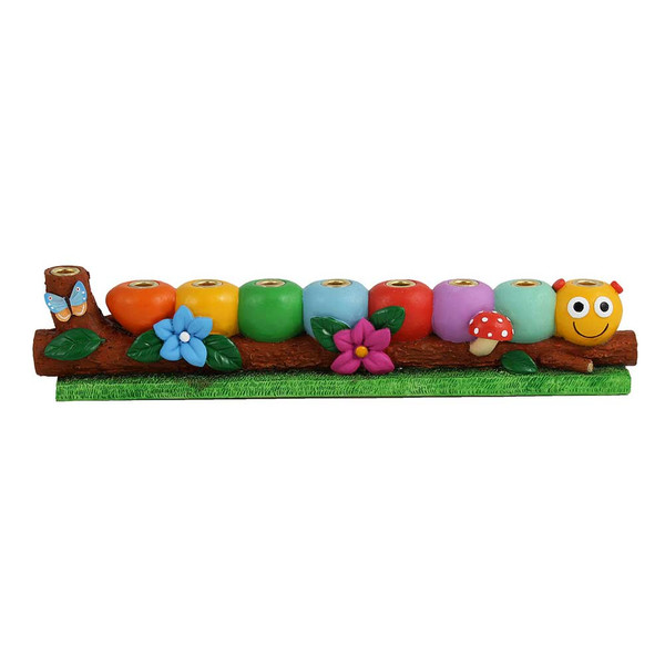 Menorah Judaica - Cast Resin Caterpillar Menorah