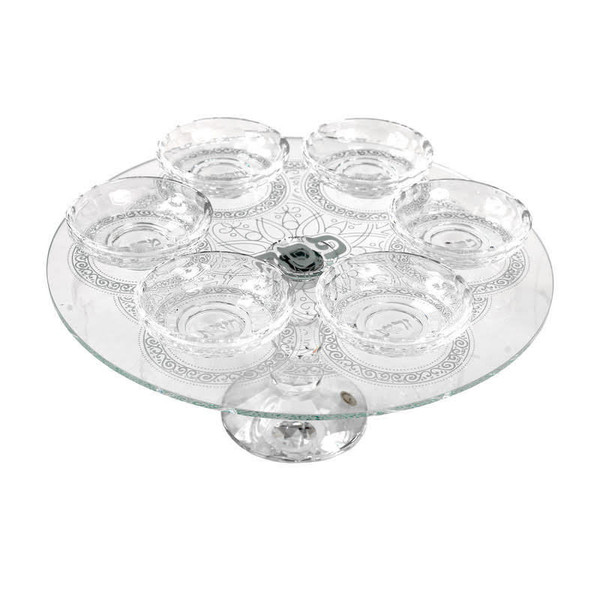 Passover Gifts -Crystal Seder Plate On Pedestal