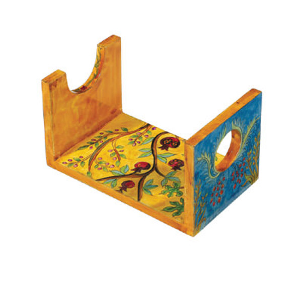 Pomegranate Hand Painted Wood Shofar Stand