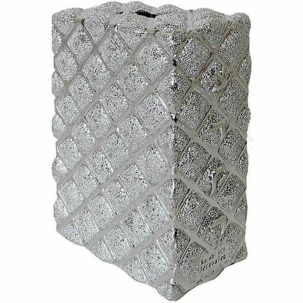 Jewish Gifts - Diamond Pattern Silver Plated Tzedakah Box