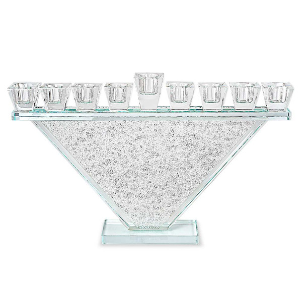 Contemporary Crystal Oil Hanukkah Menorah