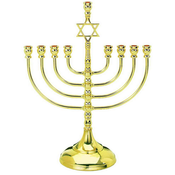 Menorah Judaica - Traditional Brass Menorah