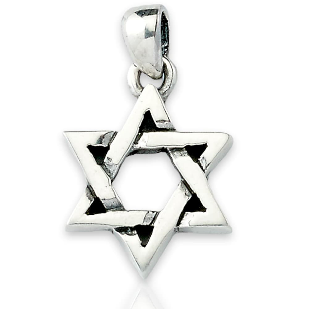 Sterling Silver Symmetrical Jewish Star Pendant