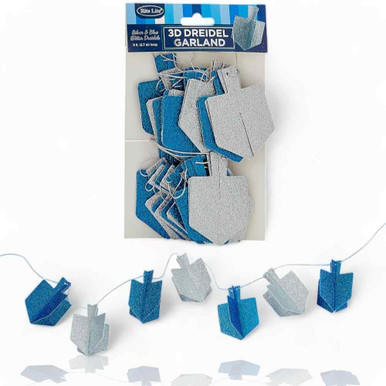 Blue And Silver Dreidel Garland