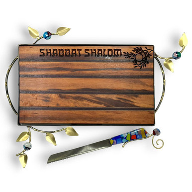 Sculptural Wood And Vines Challah Board
