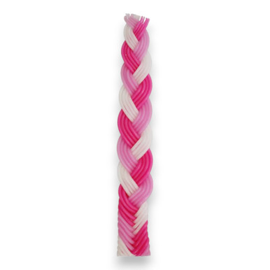 Pink & White Flat Havdalah Candle