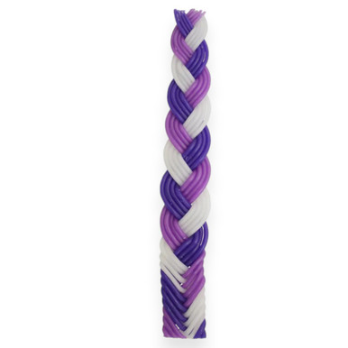 Purple & White Flat Havdalah Candle