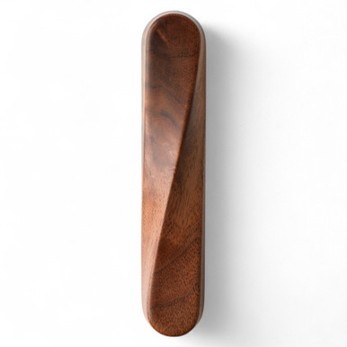 Modern Black Walnut Twist Mezuzah with Scroll