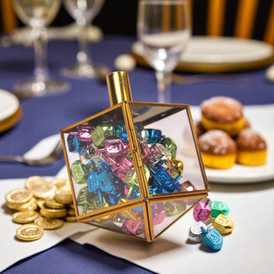 Decorative Hanukkah Dreidel Terrarium Decor